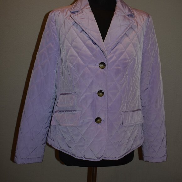 Talbots Petites Purple Quilted Jacket Size 14P - Picture 4 of 9